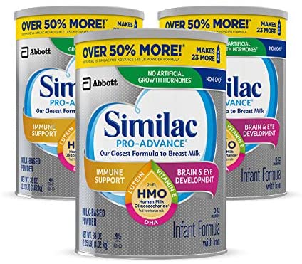 Similac Pro-Advance Non-GMO Infant Formula with Iron, with 2’-FL HMO, for Immune Support, Baby Formula, Powder, (One-Month Su